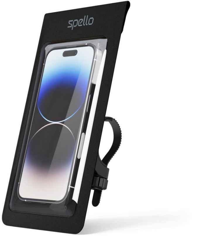 Držák na mobilní telefon Spello voděodolný držák telefonu na řídítka - černý