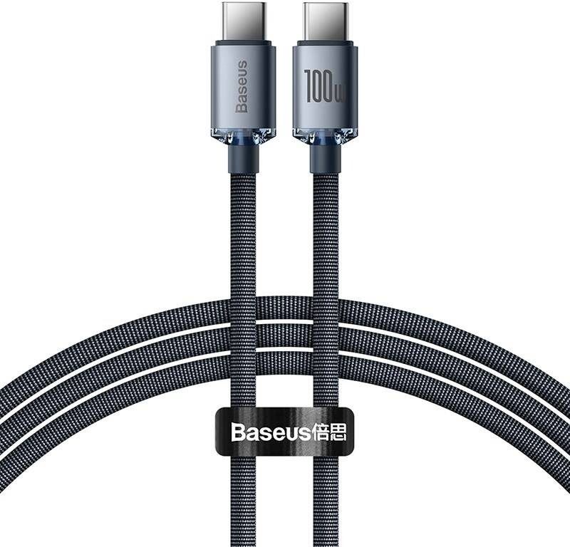 Datový kabel Baseus Crystal Shine Series nabíjecí / datový kabel USB-C / USB-C 100W 1,2m, černá