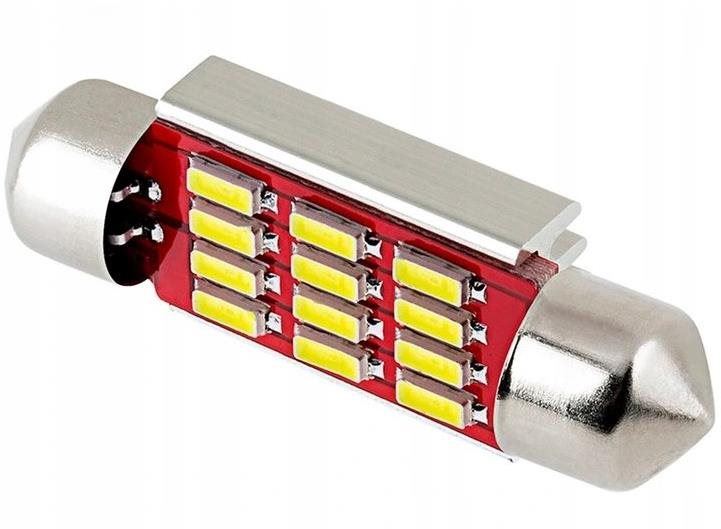 LED autožárovka Rabel 41-42 mm Canbus 12 smd 4014 C5W C10W C15W SV8,5 bílá + stabilizátor