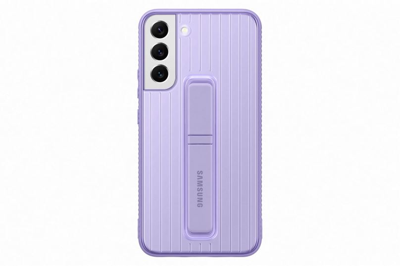 Kryt na mobil Samsung Galaxy S22+ 5G tvrzený ochranný zadní kryt se stojánkem fialový
