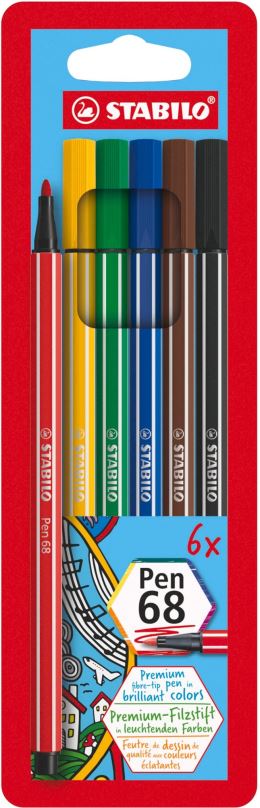 Fixy STABILO Pen 68 pouzdro 6 barev