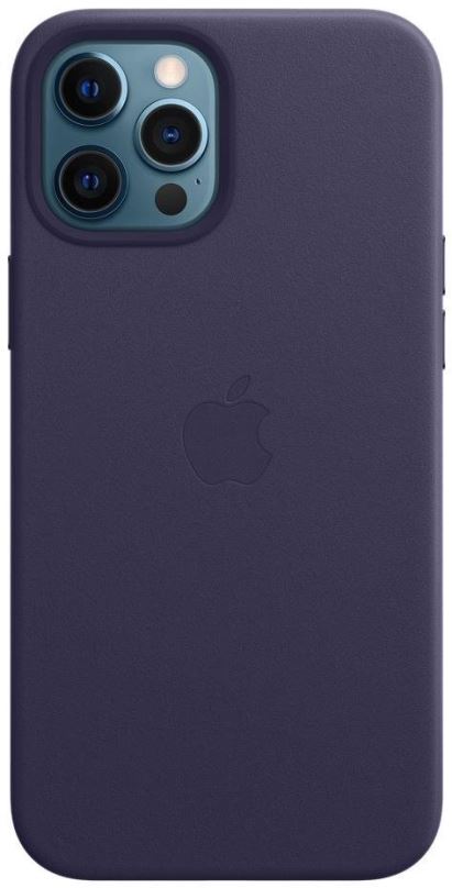 Kryt na mobil Apple iPhone 12 Pro Max Kožený kryt s MagSafe temně fialový