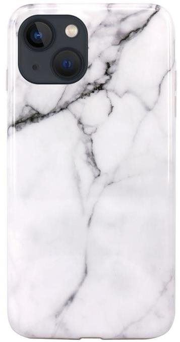 Kryt na mobil TopQ iPhone 13 silikon Mramor bílý 67281