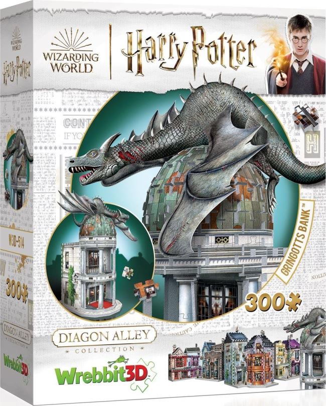 3D puzzle WREBBIT 3D puzzle Harry Potter: Gringottova banka 300 dílků
