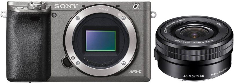 Digitální fotoaparát Sony Alpha A6000 + E PZ 16–50 mm f/3,5–5,6 OSS grafitový