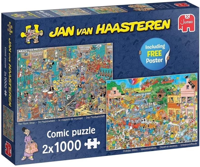 Puzzle Jumbo Puzzle JvH Obchod s hudebninami & Prázdninová nervozita 2x1000 dílků