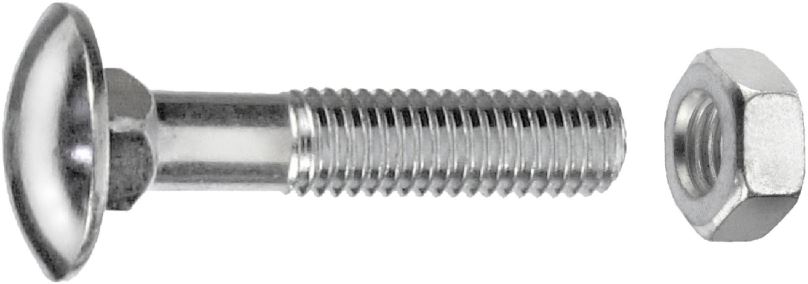 Šrouby CONNEX Vratový šroub pozinkovaný M8x100 mm s matkou, 25 kusů