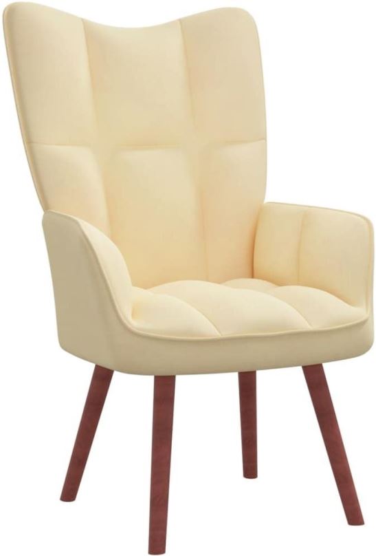 Křeslo Relaxační židle krémově bílá samet, 328060