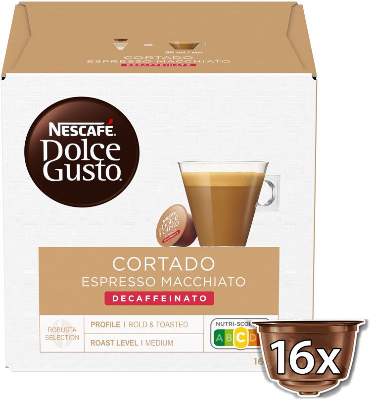Kávové kapsle NESCAFÉ® Dolce Gusto® Cortado Decaffeinato, 16 ks