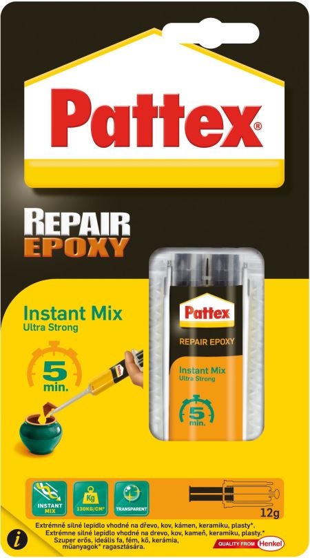 Dvousložkové lepidlo PATTEX Repair Epoxy Ultra Strong, epoxidové lepidlo 5 min 12 g