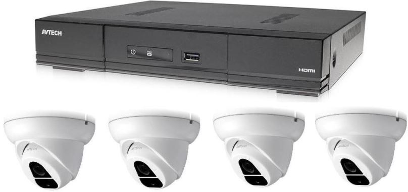 Kamerový systém AVTECH 1x DVR DGD1005AV a 4x 2MPX Dome kamera DGC1004XFT