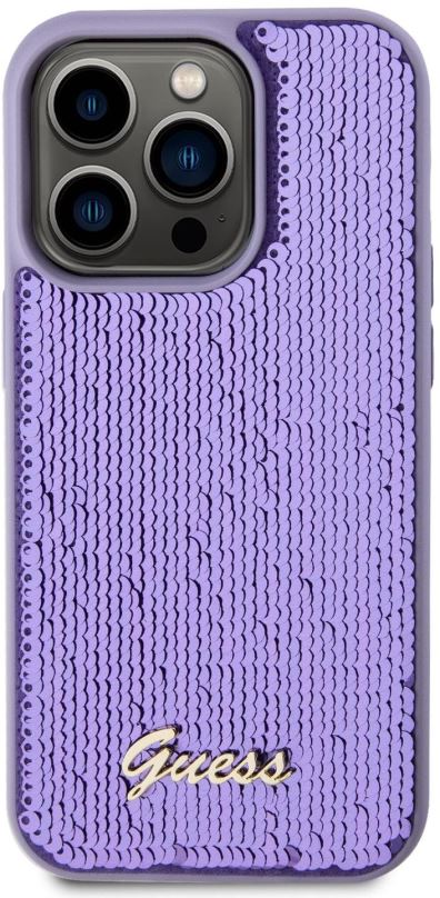 Kryt na mobil Guess Sequin Script Logo Zadní Kryt pro iPhone 14 Pro Purple
