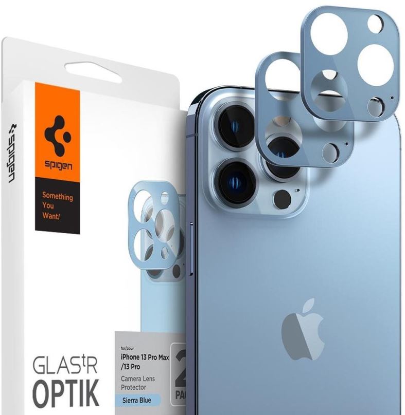 Ochranné sklo Spigen tR Optik 2 Pack Sierra Blue iPhone 13 Pro/13 Pro Max