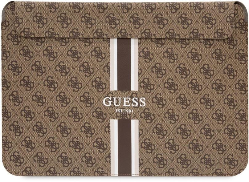 Pouzdro na notebook Guess PU 4G Printed Stripes Computer Sleeve 16" Brown