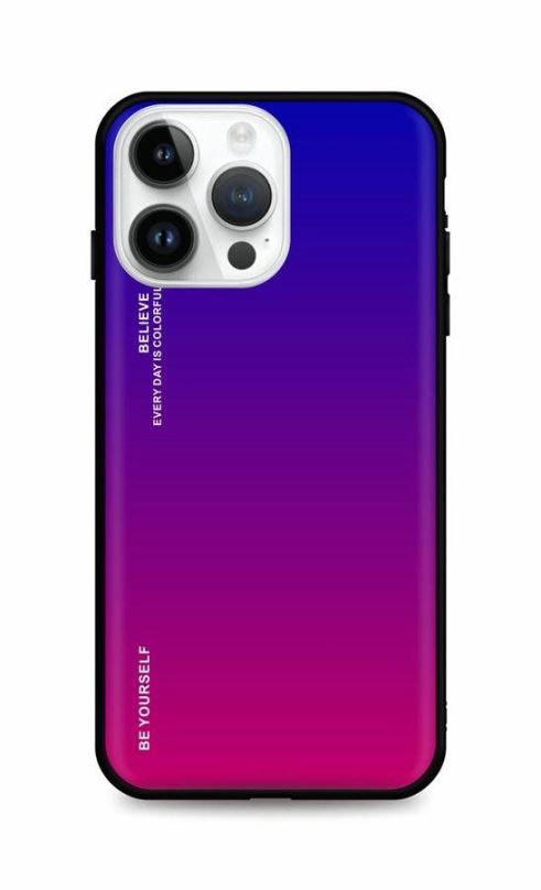 Kryt na mobil TopQ Kryt LUXURY iPhone 14 Pro pevný duhový fialový 84636