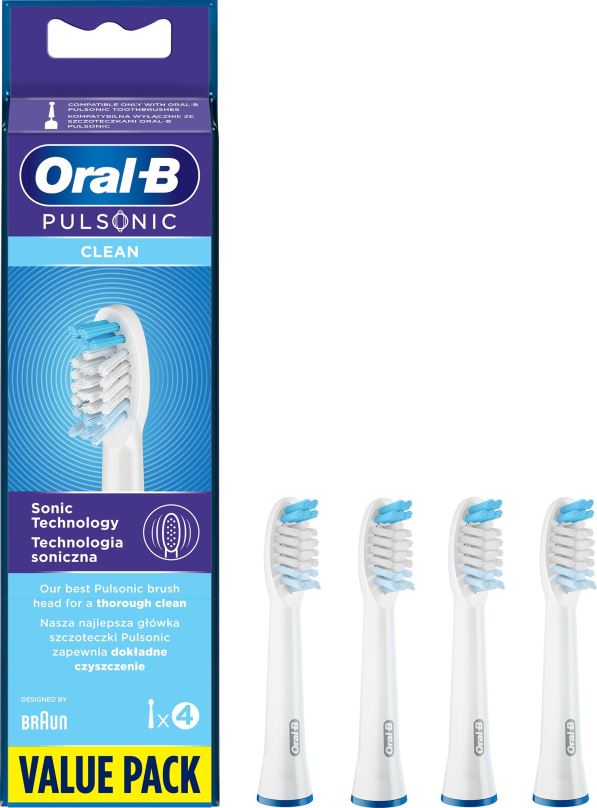 Náhradní hlavice k zubnímu kartáčku Oral-B Pulsonic Clean, 4 ks – Náhradní hlavice
