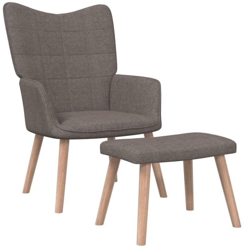 Křeslo Relaxační židle se stoličkou taupe textil, 327939