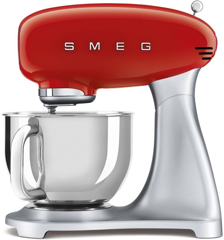 Kuchyňský robot SMEG 50's Retro Style 4,8 l červená, s nerezovým podstavcem