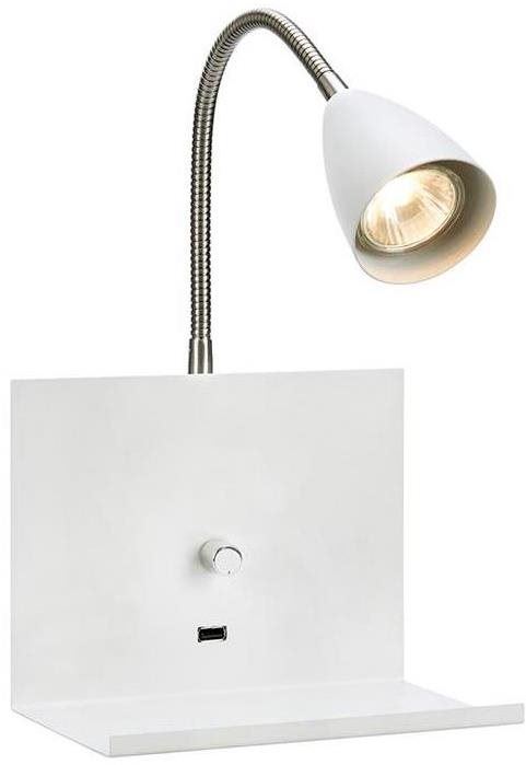 Nástěnná lampa Markslöjd 107140 - Stmívatelné nástěnné svítidlo s USB zásuvkou LOGI 1xGU10/7W/230V