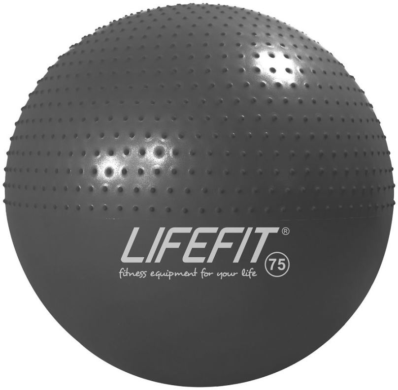 Gymnastický míč Lifefit Massage ball 75 cm, tmavě šedý