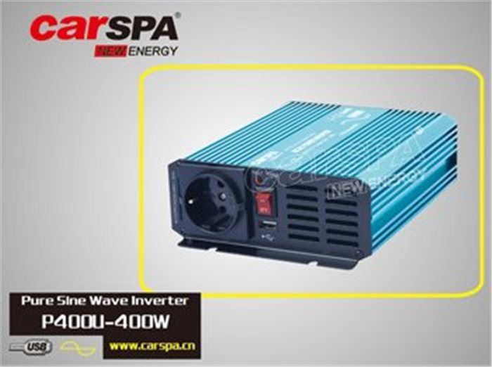 Měnič napětí Carspa P400U-122 12V/230V+USB 400W, čistá sinusovka