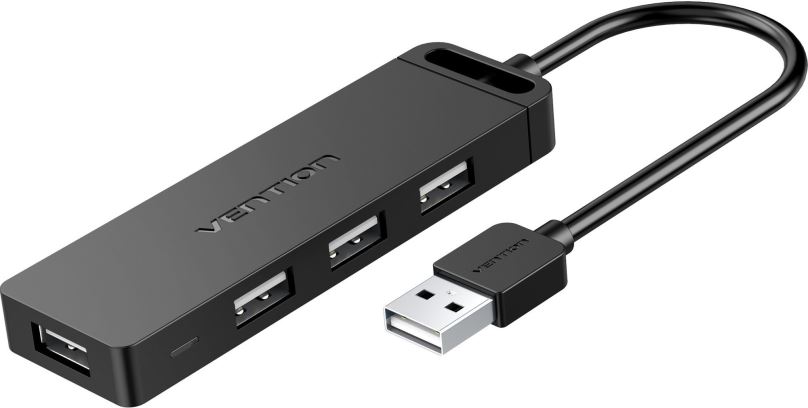 USB Hub Vention 4-Port USB 2.0 Hub with Power Supply 0.5m Black