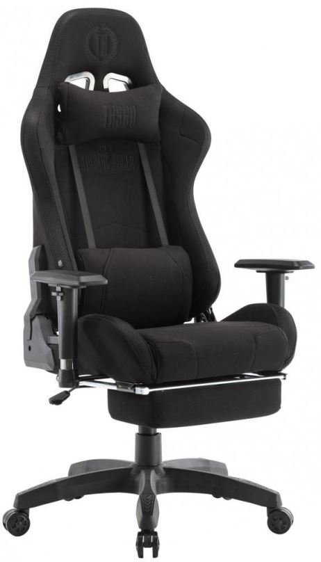 Herní židle BHM GERMANY Turbo LED, textil, černá / černá