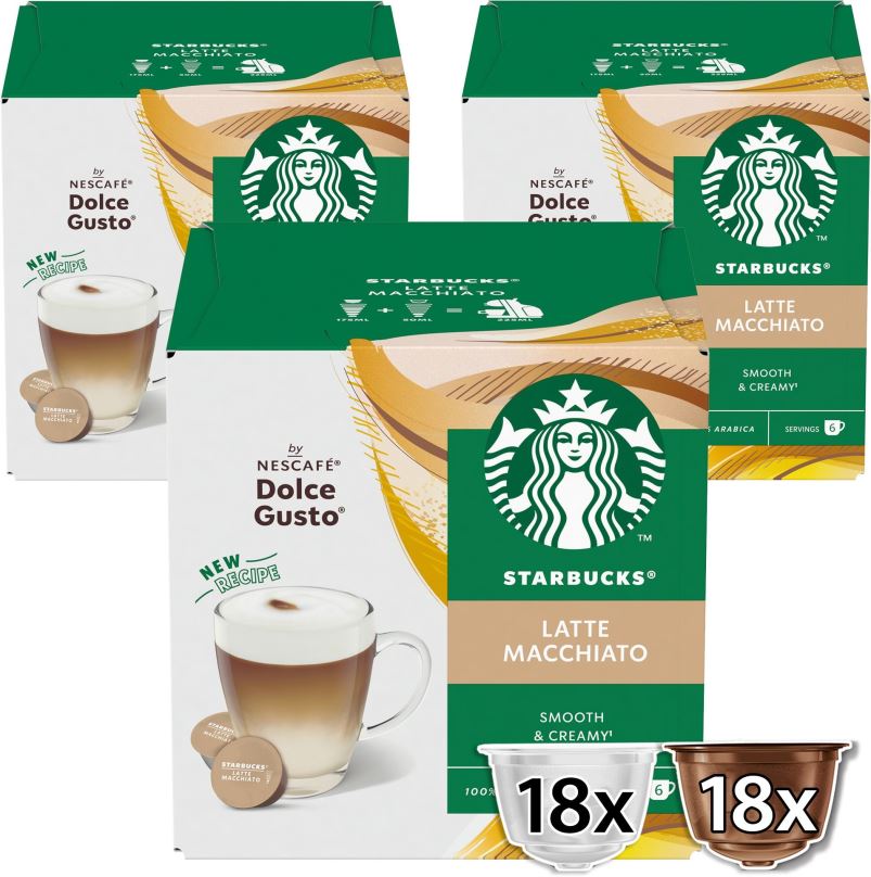 Kávové kapsle Starbucks by Nescafé Dolce Gusto Latte Macchiato, 3 balení