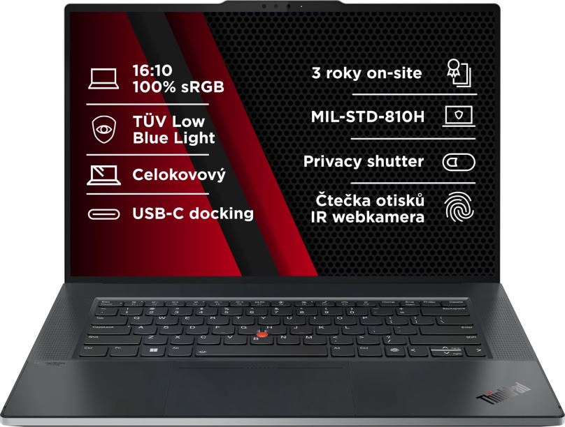 Notebook Lenovo ThinkPad Z16 Gen 1 Arctic Grey/Black celokovový