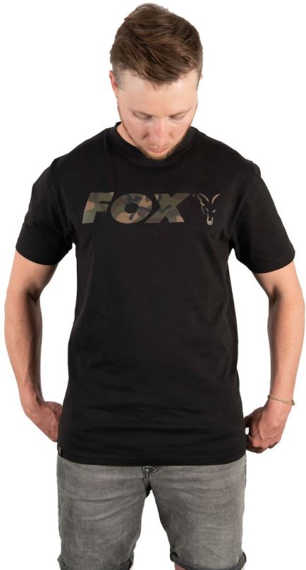 FOX Tričko Black/Camo Print T-Shirt L