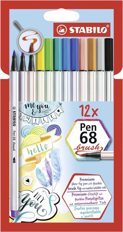 Fixy STABILO Pen 68 brush 12 barev