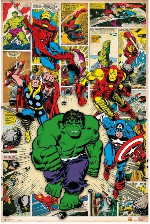 Plakát Marvel - Here Come The Heroes  - plakát