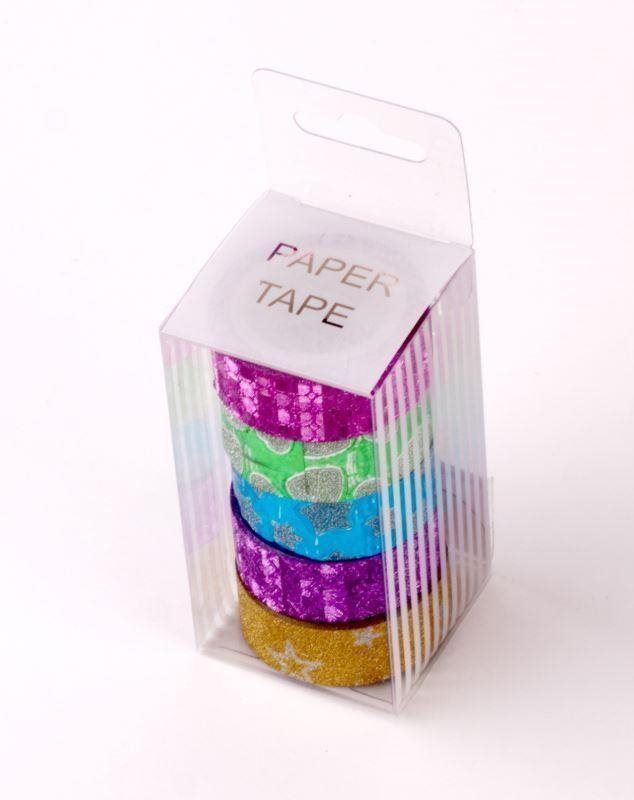 Lepicí páska CBPAP dekorační, glitrová - balení 5 ks