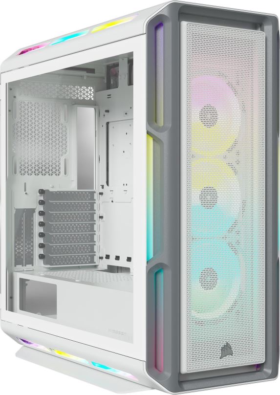 Počítačová skříň Corsair iCUE 5000T RGB Tempered Glass White