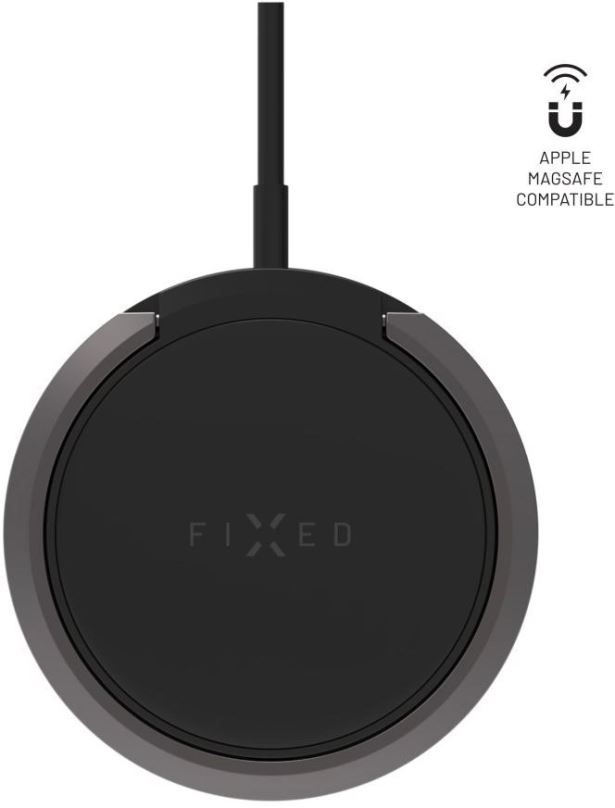 Bezdrátová nabíječka FIXED MagPad 2 s podporou uchycení MagSafe a stojánkem 15W černá