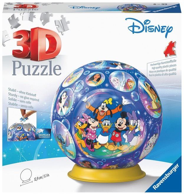 3D puzzle Ravensburger Puzzle 115617 Puzzle-Ball Disney 72 Dílků