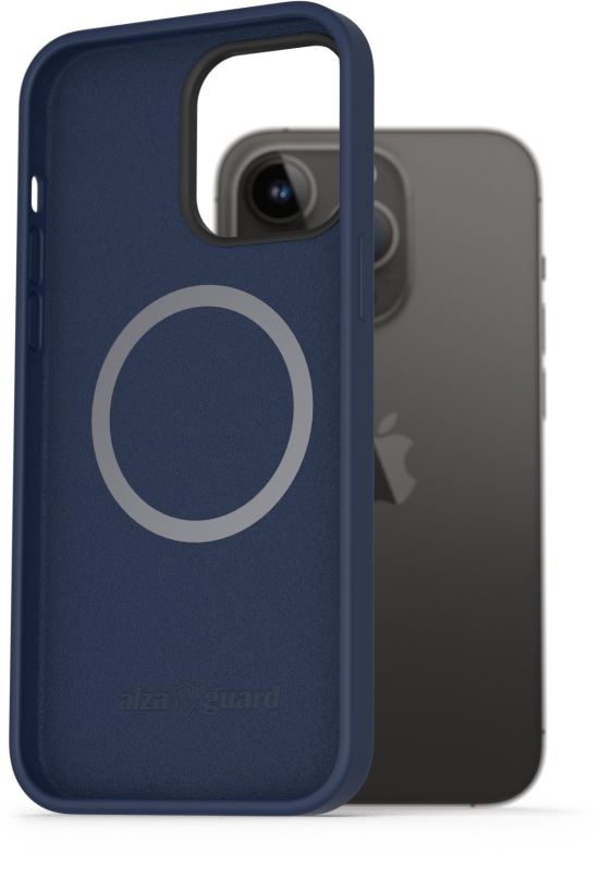 Kryt na mobil AlzaGuard Magnetic Silicone Case pro iPhone 14 Pro Max modré