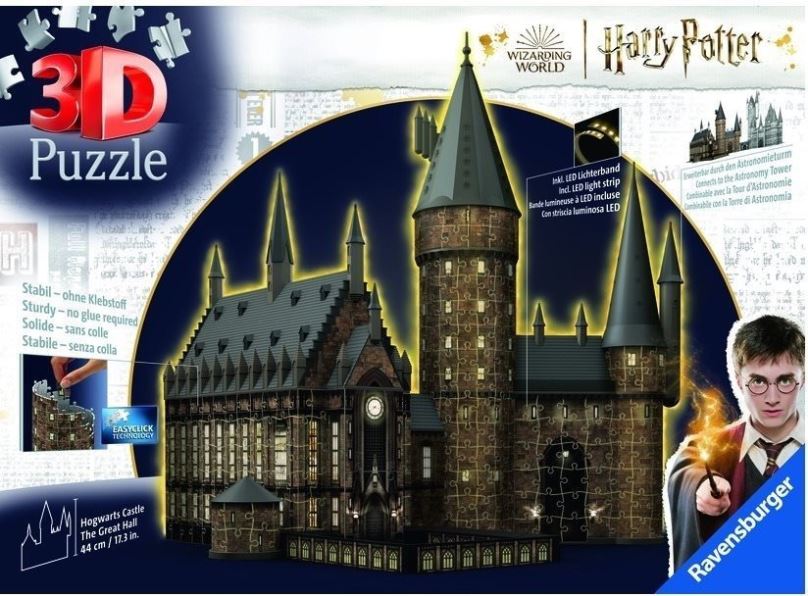 3D puzzle Harry Potter: Bradavický hrad - Velká síň (Noční edice) 540 dílků