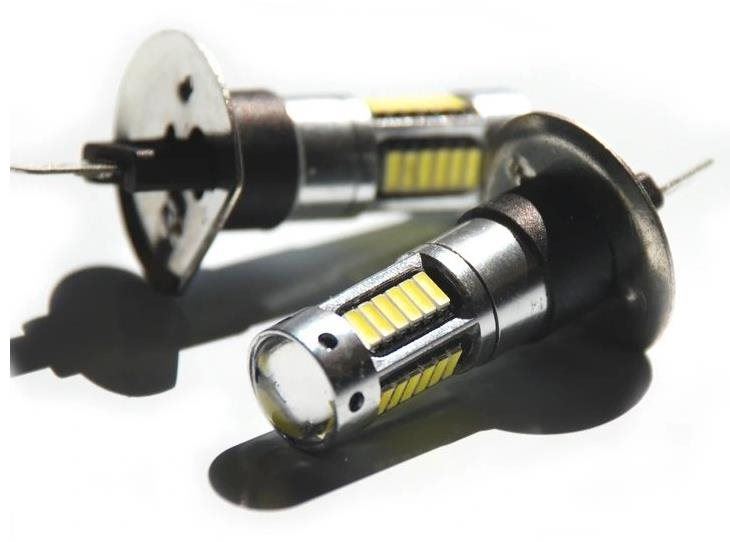 LED autožárovka Rabel H1 30 smd 4014 bílá s čočkou