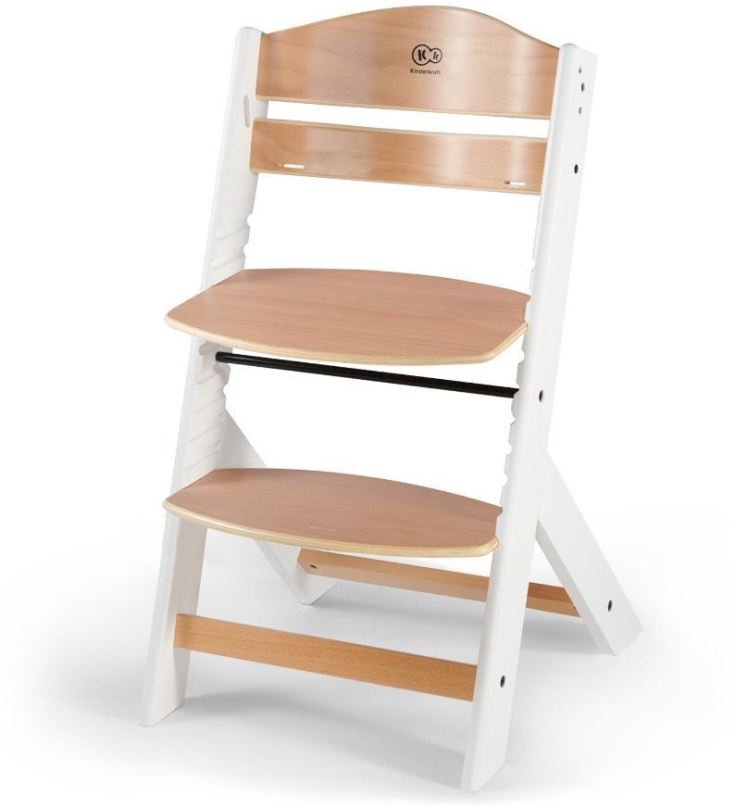 Jídelní židlička Kinderkraft Enock White wooden
