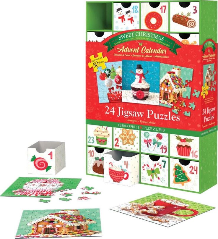 Adventní kalendář Eurographics Puzzle Adventní kalendář: Sladké Vánoce 24x50 dílků