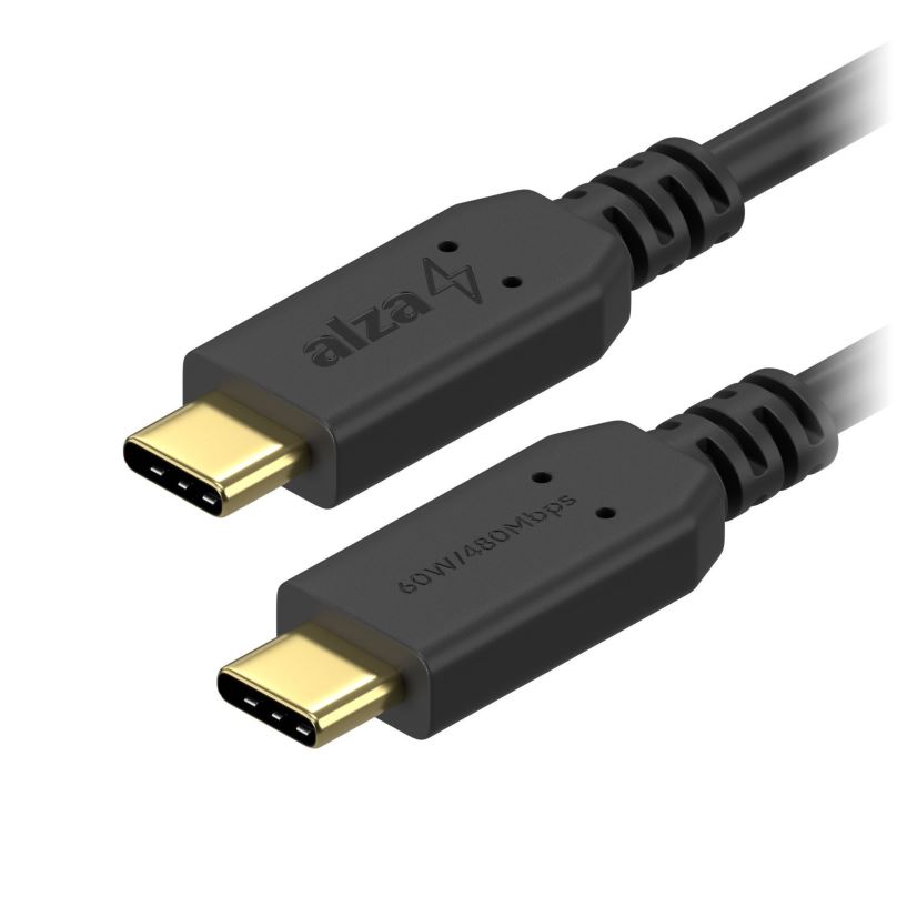 Datový kabel AlzaPower Core USB-C / USB-C 2.0, 3A, 60W, 3m černý