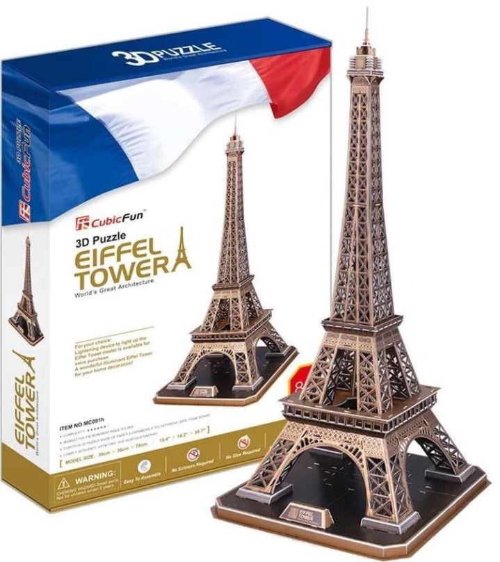3D puzzle Cubicfun 3D puzzle Eiffelova věž (velká) 84 dílků