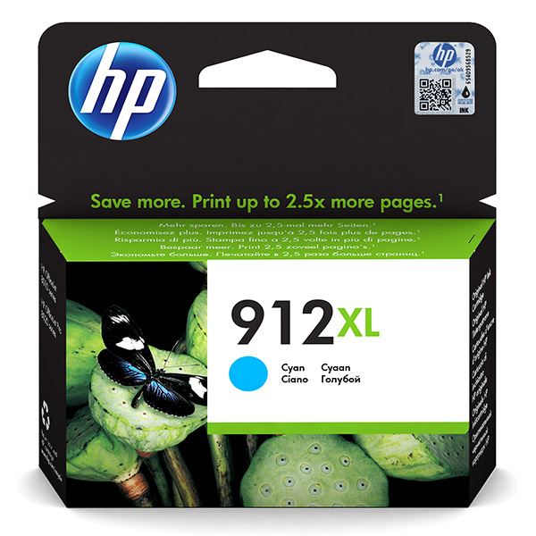 HP originální ink 3YL81AE#301, HP 912XL, cyan, blistr, 825str., high capacity, HP Officejet 8012, 8013, 8014, 8015 OJ Pro 8020