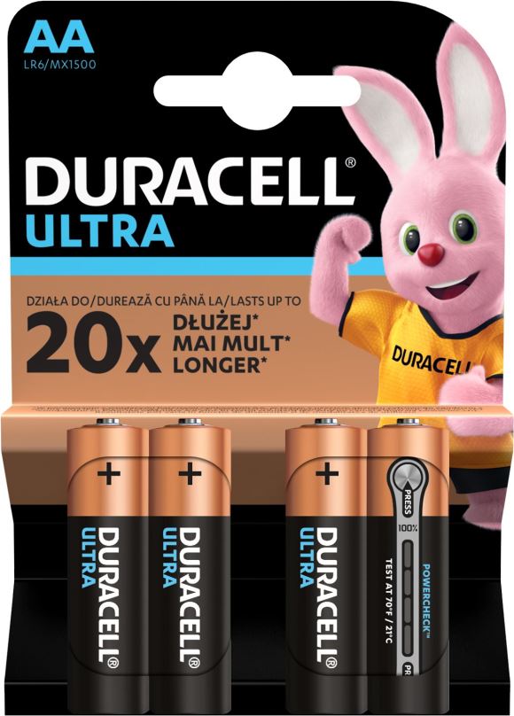 Jednorázová baterie Duracell Ultra alkalická baterie 4 ks (AA)