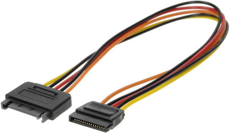 Datový kabel ROLINE napájecí SATA M - SATA F - prodlužovací, 0.3m