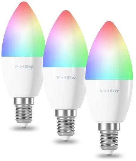 LED žárovka TechToy Smart Bulb RGB 6W E14 ZigBee 3pcs set