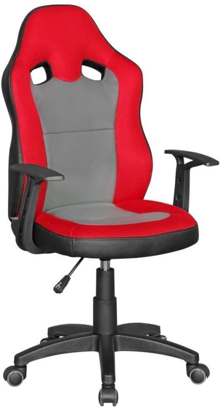 Dětská židle k psacímu stolu BRÜXXI Speedy, syntetická kůže, červená