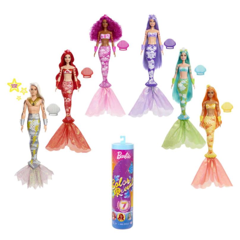 Mattel Barbie COLOR REVEAL, Duhová mořská panna, HCC46
