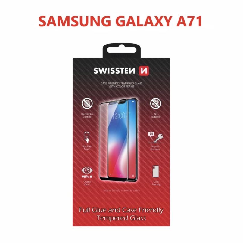 Ochranné sklo Swissten Case Friendly pro Samsung Galaxy A71 černé